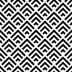 Wall Mural - art deco seamless pattern. repeating abstract triangle lattice. black rhomb isolated on white backgr