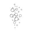 Vector line bubbles of fizzy drink isolated on white background. Doodle style