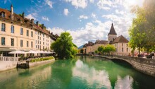 View Of The Old Town Of Annecy France