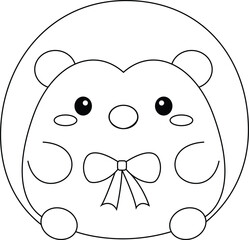 Wall Mural - Cute Hedgehog Squishmallow Coloring Page