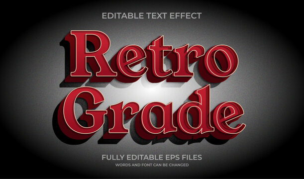 50s Retro grade vintage 3d editable text effect