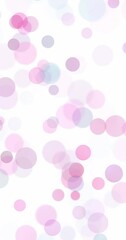 Canvas Print - soft pink blue blurred circle bokeh movement on white vertical background.