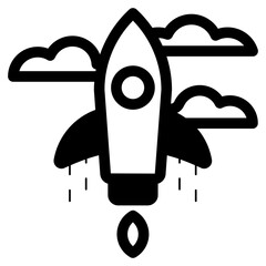 Wall Mural - rocket launch icon