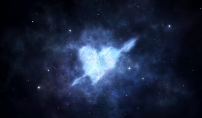 Wall Mural - heart and arrow cosmic nebula