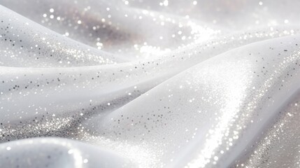 Canvas Print - Sparkled glitter in soft light, in the style of uhd image, gossamer fabrics, dreamy pointillism, Silvery white 