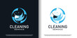 Cleaning logo design vector with creative concept premium vector