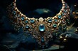 Photo of an intricate and ornate piece of antique jewelry. Generative AI