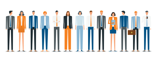 Canvas Print - set group business people character design concept. team working partnership. flat vector illustrati