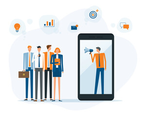 Wall Mural - business technology online digital marketing concept. mobile phone application payment online concep