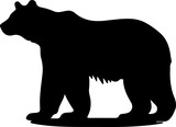 Fototapeta Pokój dzieciecy - Black bear silhouette isolated on white