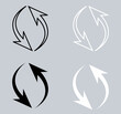 Set of Repeat arrow icon. Refresh icon sign symbol in trendy flat style. Reload arrow vector icon illustration isolated on gray background