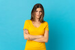 © luismolinero - Young slovak woman isolated on blue background feeling upset
