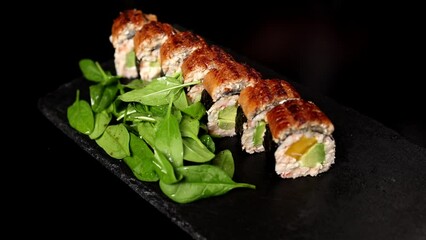 Wall Mural - The chef prepares delicious rolls. Close-up