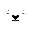 Cute rabbit nose minimalist black on white vector illustration. Cute rabbit icon. Animal nose and teeth logo for veterinarian or pet shop. Domestic animal symbol. Hare teeth drawing. Cute bunny stamp