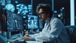 © เลิศลักษณ์ ทิพชัย - Male doctor with virtual graph data of health care and health insurance business and growth with medical finance and doctor