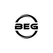 BEG letter logo design with white background in illustrator, cube logo, vector logo, modern alphabet font overlap style. calligraphy designs for logo, Poster, Invitation, etc.