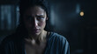 © Samvel - Detailed shot of a woman with wet hair, sad and scared.