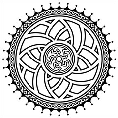 Wall Mural - Polynesian Style Circular Shape Tattoo M_2205012