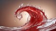 red liquid splash isolated  A water wave logo, representing the power and the energy of water. The logo is red and pointed,  