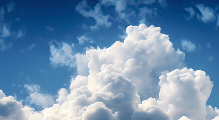 Fluffy soft clouds. Beautiful cloudy sky. Dream cloud of heaven. Nature background or backdrop.