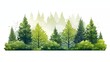 Banner of a flourishing forest, symbolizing reforestation efforts, healthy ecosystem, environmental restoration, ecology