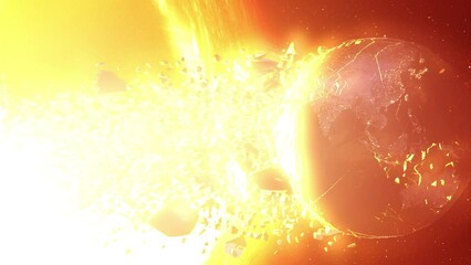 Wall Mural - massive black hole sucks planet earth 3d rendering of large black hole pulling planets, sci-fi conce