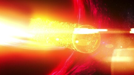 Wall Mural - massive red black hole sucks alien planet 3d rendering of large black hole pulling planets, sci-fi c