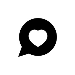 Poster - Like and love icon button. heart flat icon in speech bubble shapes , Social media notification icons. emoji post reactions set. Vector illustration