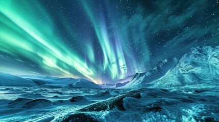 Sticker -  a green and blue aurora 