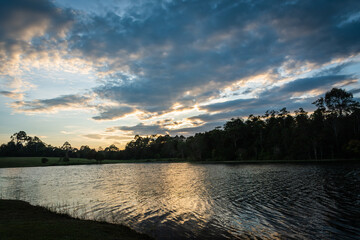 Wall Mural - landscape of sky sunset and Reflection of water