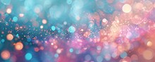 A Pink And Blue Circles Bokeh Background