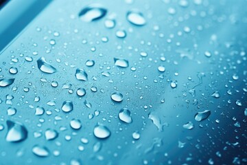 Poster - water drops on blue