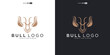 © nurvika - bull, angus cow bison buffalo head premium logo design. Creative bull horns