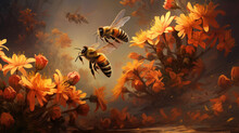 Graceful Movements Of Bees As They Navigate Around The Hive