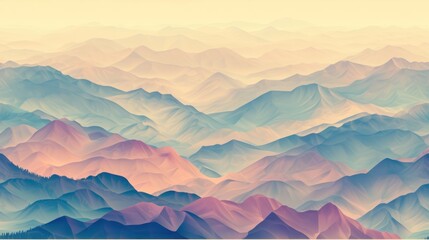 Wall Mural -  a view of a mountain range from a bird's - eye view of the top of the mountain range.