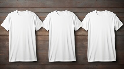 Wall Mural - Blank white t shirt mockup template for front and back design print   high quality clothing mockup