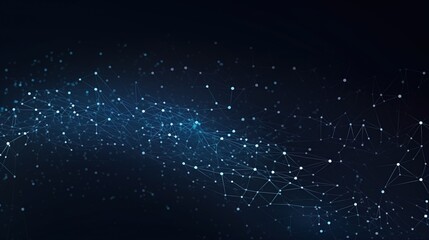 Poster - Blue glowing plexus background with connected white dots