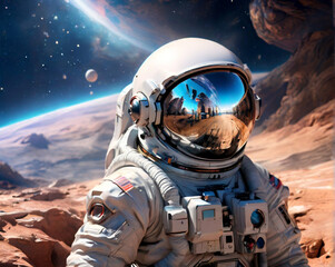 Wall Mural - Astronaut's Epic Journey Across the Cosmos.