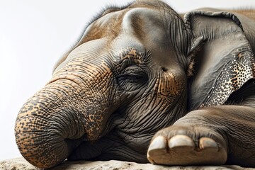 Canvas Print - Elephant Sleep Isolated