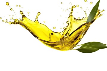 Olive oil isolated on white splashing