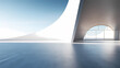© c - 3d render of abstract futuristic architecture with empty concrete floor