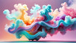 Pastel color smoke illustration 3d rendering abstract background 