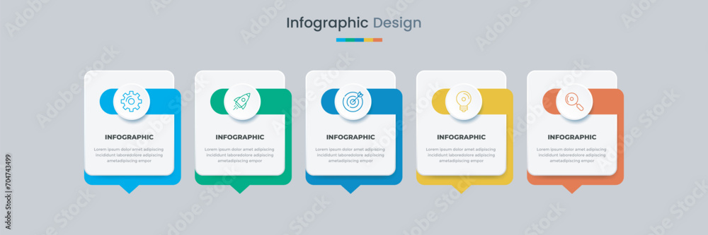 Business infographic design template with icons and 5 options or steps ...