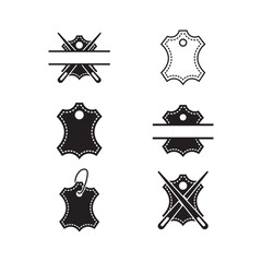 Canvas Print - leather logo icon set
