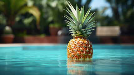 Wall Mural - pineapple in the pool