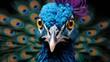 Peacock bird colorful blue animal conservation fauna