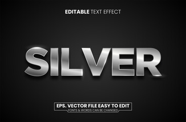 Wall Mural - silver editable text effect