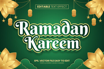 Wall Mural - vector ramadan kareem editable text effect