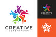 © Sabavector - Creative people community circle logo, symbol of social group and teamwork