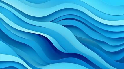 paper cut abstract art background 3d layer blue color